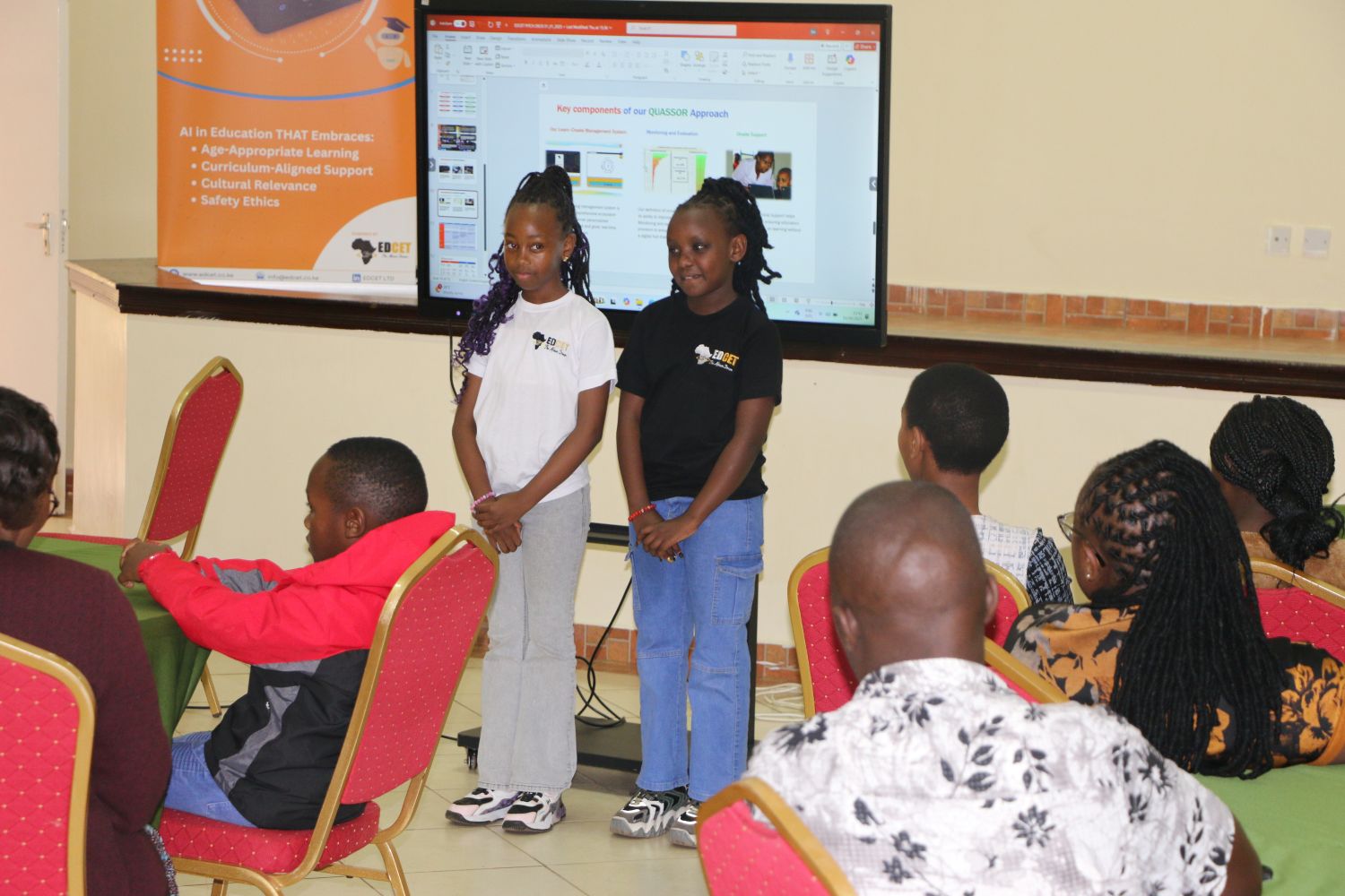 Techweavers academy learners in a session during a conference with parents - the book